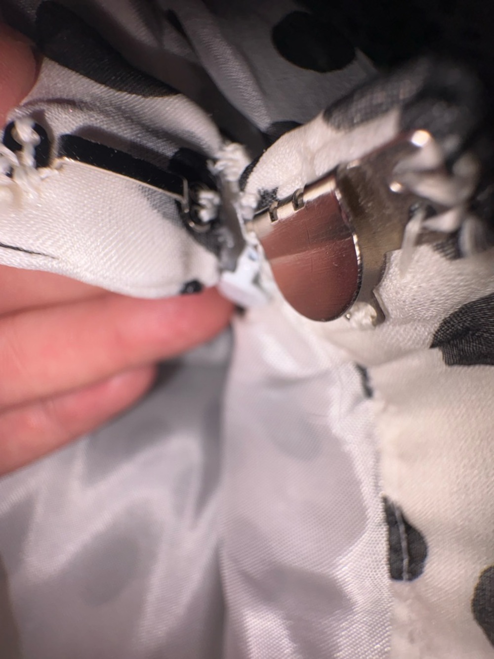 Shanty Polka Dot Layered Skirt Size 10 Sheer Overlay Tie Waist Black White - Picture 9 of 11